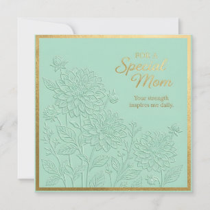 Prägld Blommor Mors Dag-kort Kort