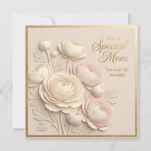 Prägld Blommor Mors Dag-kort Kort