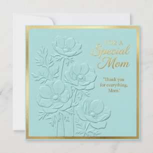 Prägld blommor Mors dag-kort Kort