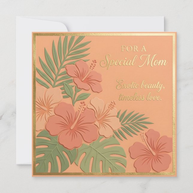 Prägld Blommor Mors Dag-kort Kort (Framsida)