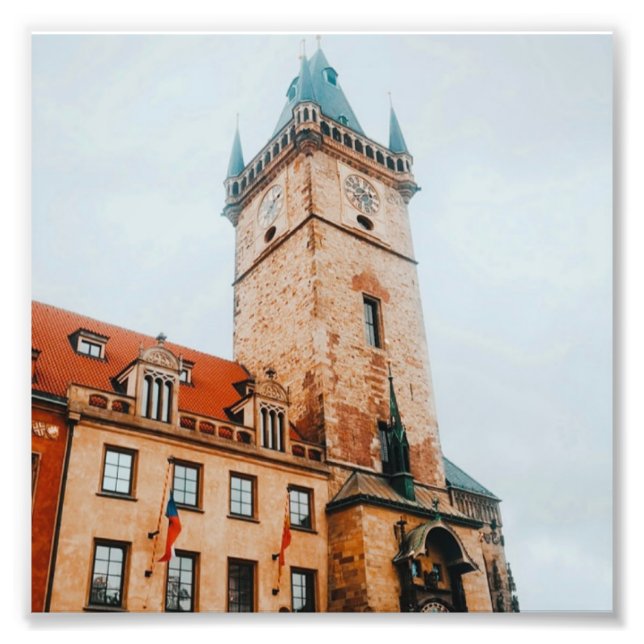 Prags astronomiska klocka, Gamla torget Czechia Fototryck (Framsidan)