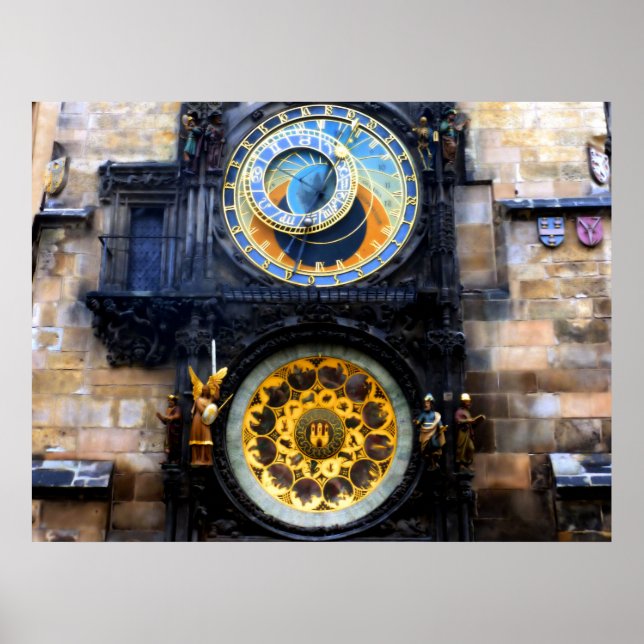 Prags astronomiska klocka Photo Poster (Framsidan)