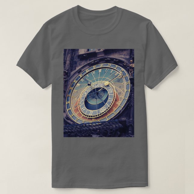 Prags astronomiska klocka t shirt (Design framsida)