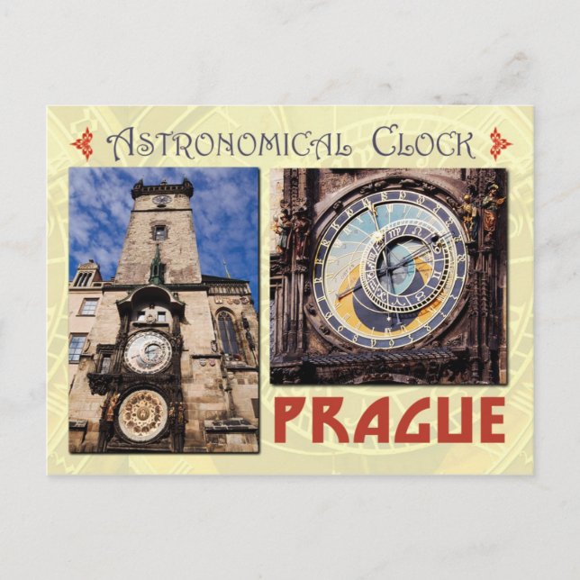 Prags astronomiska klocka, Tjeckien Vykort (Framsida)