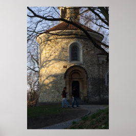 Prags rotunda från St. Martin vid Golden Hour Poster