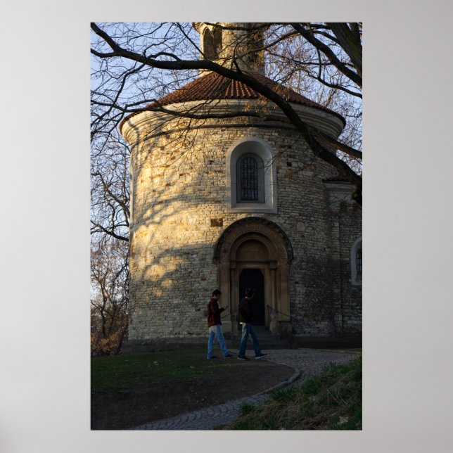 Prags rotunda från St. Martin vid Golden Hour Poster (Framsidan)