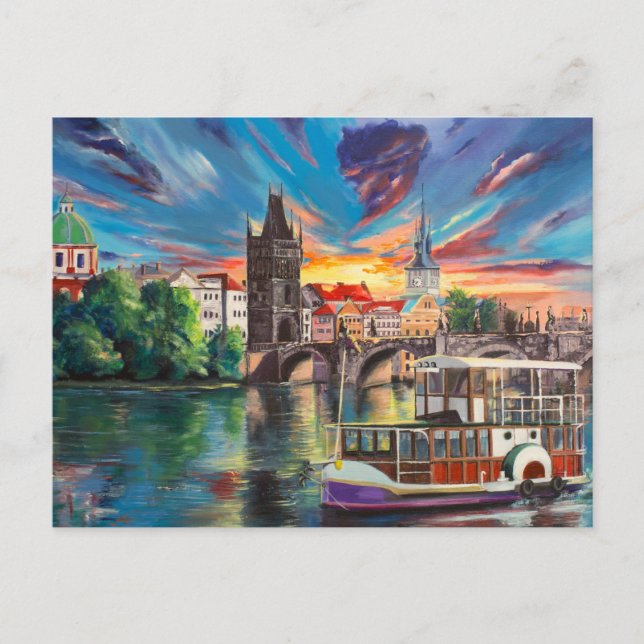 Prags sagitkort vykort (Framsida)