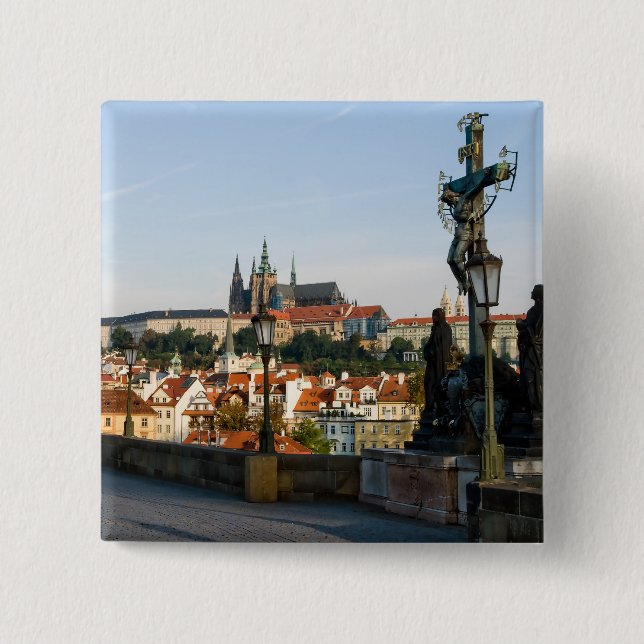 Prags slott från Charles bridge, Tjeckien R. Knapp (Framsida)