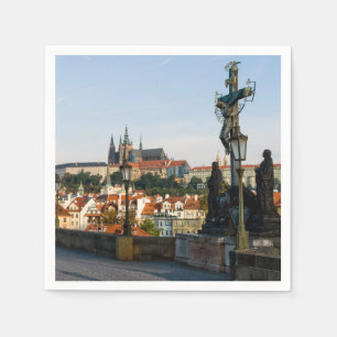 Prags slott från Charles bridge, Tjeckien R. Pappersservett