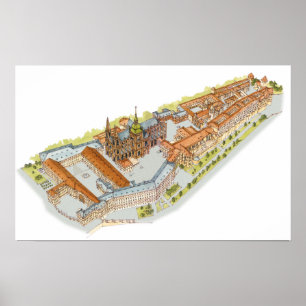 Prags slott. Prag Tjeckien Poster