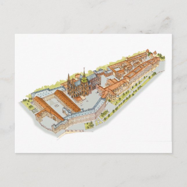 Prags slott. Prag Tjeckien Vykort (Framsida)