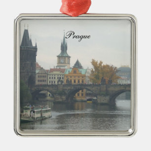 Prague Charles överbryggar kvadrerar prydnaden Julgransprydnad Metall