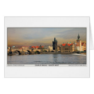 Prague - Charles överbryggar Pano Hälsningskort