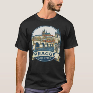 Prague, City of a Hundred Spires: Czech Skyline T Shirt