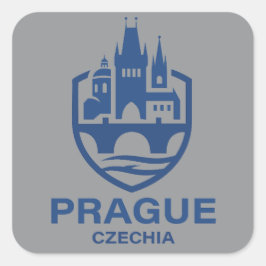 Prague Czechia Europe Fyrkantigt Klistermärke