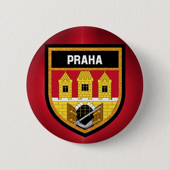 Prague flagga knapp (Framsida)