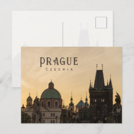 Prague Gamla Stan soluppgång, Tjeckien resebild Vykort