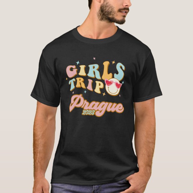 Prague Girls Trip 2023 Students Women Czech Republ T Shirt (Framsida)