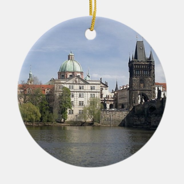 Prague i våren julgransprydnad keramik (Framsidan)
