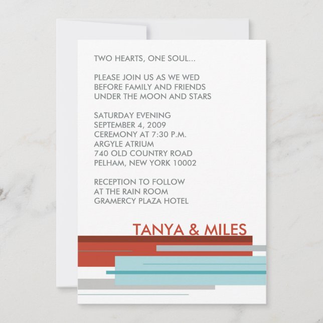 Prague inbjudan:  Modernt rött Inbjudningar (Framsida)