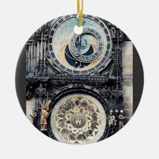 Prague Orloj Julgransprydnad Keramik (Framsidan)