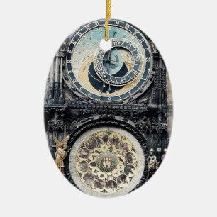 Prague Orloj Julgransprydnad Keramik