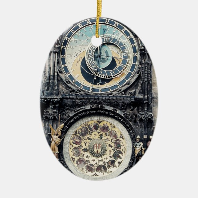 Prague Orloj Julgransprydnad Keramik (Framsidan)