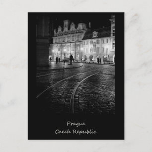 Prague på natten vykort