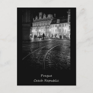 Prague på natten vykort