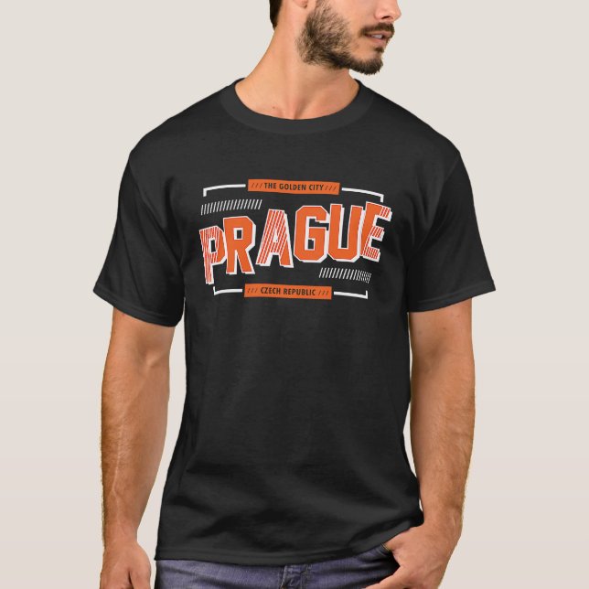 Prague Praha Capital of Czech Republic Most Beauti T Shirt (Framsida)