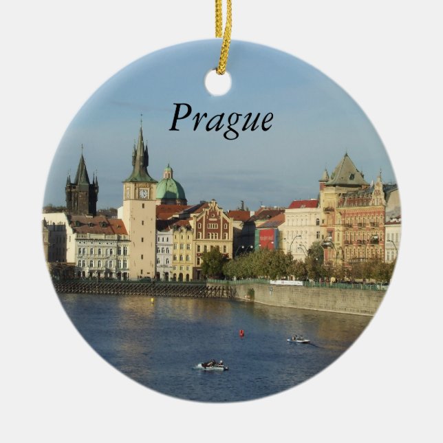 Prague reser den tjeckiska gåvan prydnaden Praha Julgransprydnad Keramik (Framsidan)