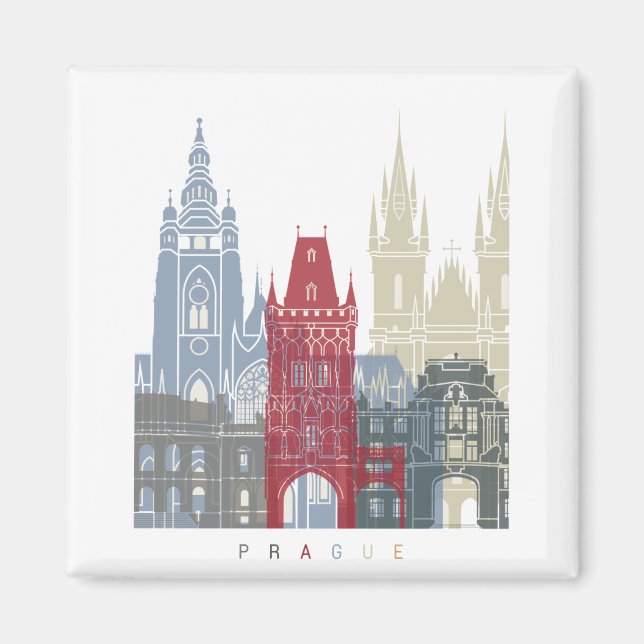 Prague skyline poster magnet (Framsidan)