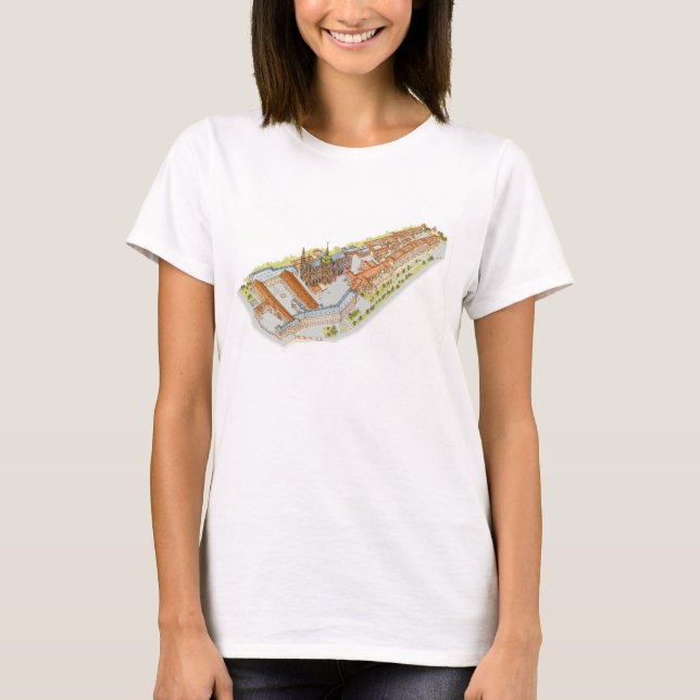 Prague slott. Prague tjeckrepublik Tee Shirt (Framsida)