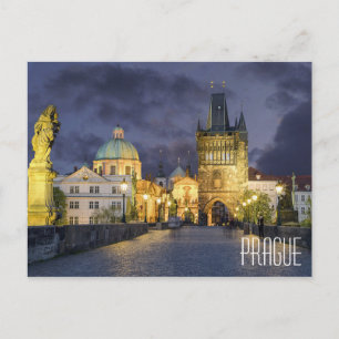 PRAGUE TJECKIEN, vacker stadskant Vykort
