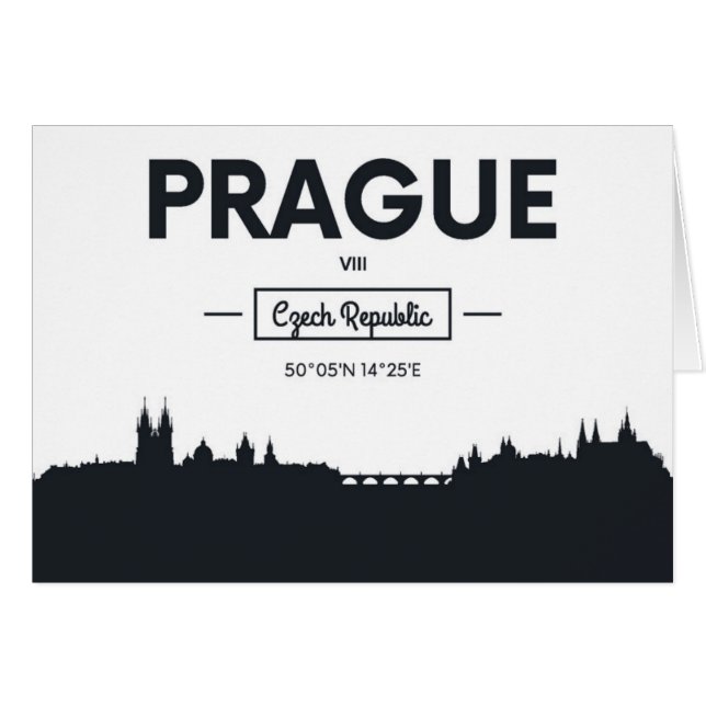 Prague tjeckisk republik hälsningskort (Framsidan Horizontal)