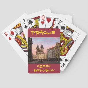Prague tjeckisk republik som leker kort spelkort