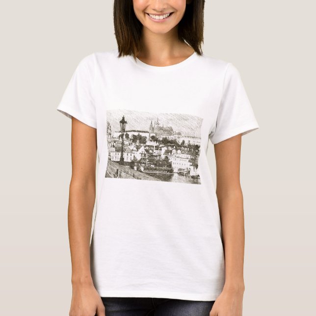 Prague tjeckisk republik tee shirt (Framsida)