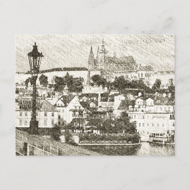 Prague tjeckisk republik vykort (Framsida)