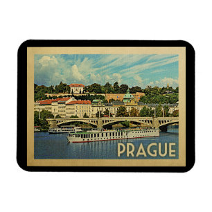 Prague tjeckisk republikvintage resor magnet