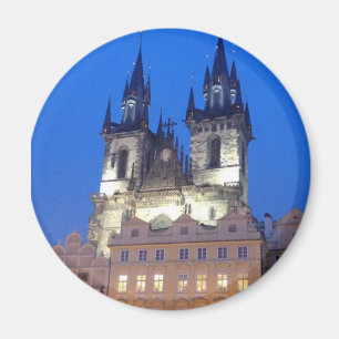 Prague vid natt magnet