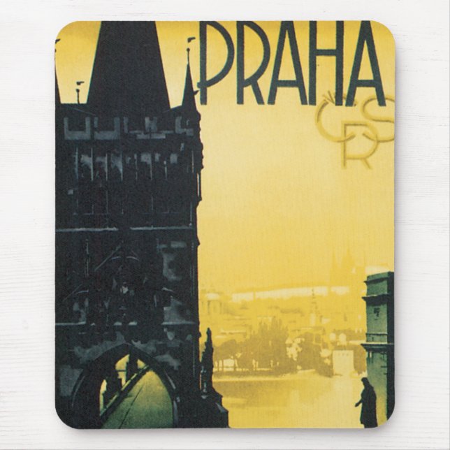 Prague vintage resoraffisch musmatta (Framsidan)