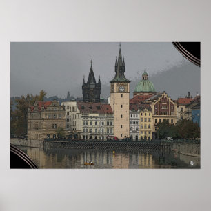 PRAGUE - Vltava flod Poster