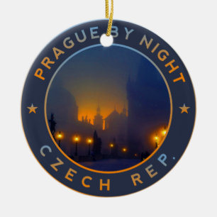 Praha by Night Julgransprydnad Keramik