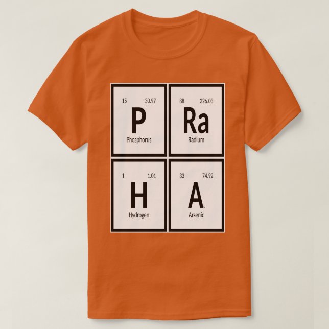 Praha City Periodic Bord i Inslag T Shirt (Design framsida)