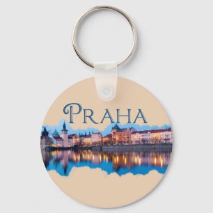 Praha: Evening Skyline Nyckelring