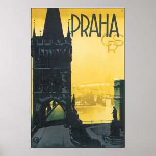 Praha Vintage resor Poster