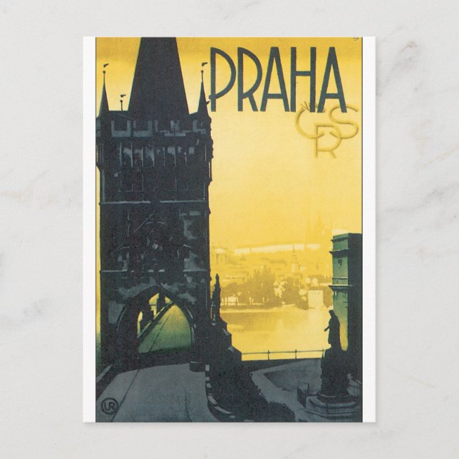 Praha Vintage resor Poster Vykort (Framsida)