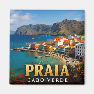 Praia Atlantiska klippor och öns skönhet Magnet