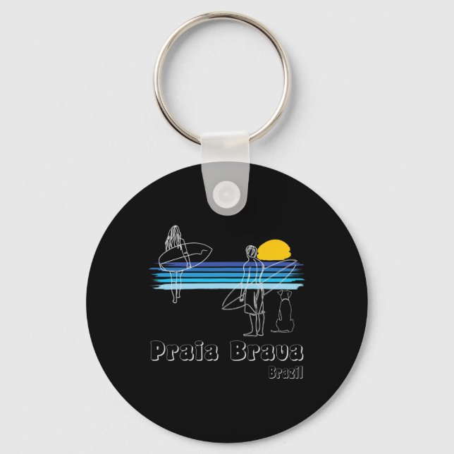 Praia Brava Brasilien, Surfande strand Surf Guy Me Nyckelring (Framsida)