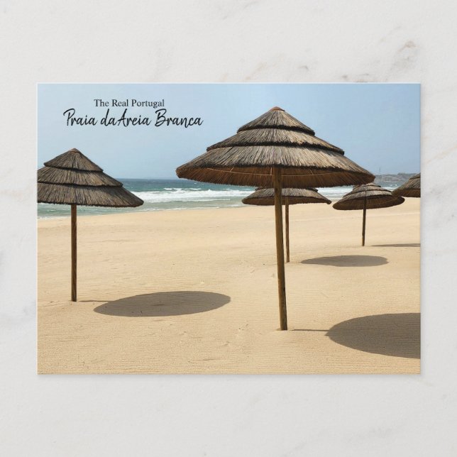 Praia da Areia Branca Skugga Portugal Vykort (Framsida)